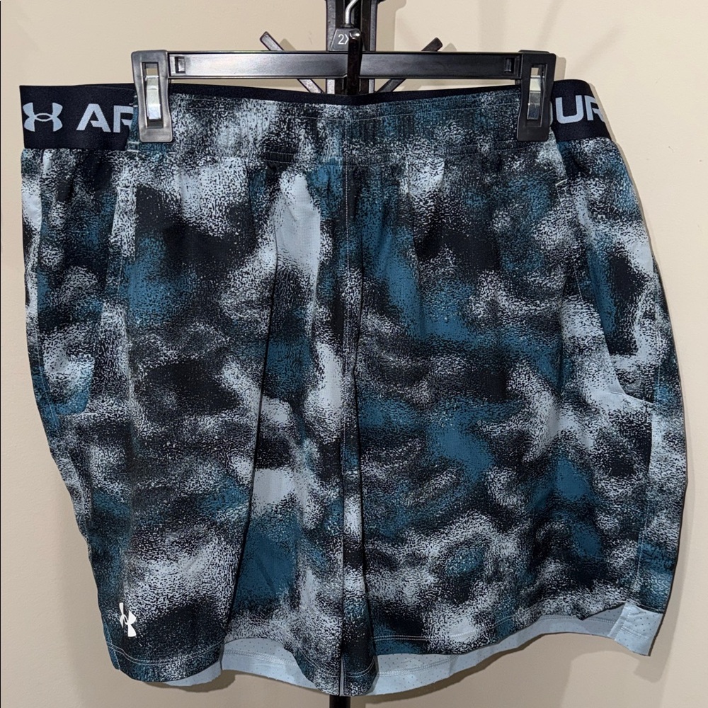 Under Armour Teal Black Gray Camo Training Shorts